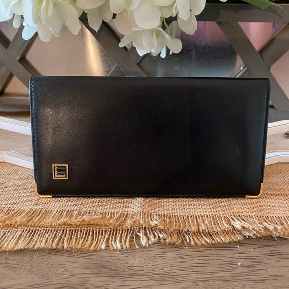 Dunhill Handbags - DUNHILL Luxury Leather Authentic Long Black Wallet Logo Plate | NWOT | MSRP $575